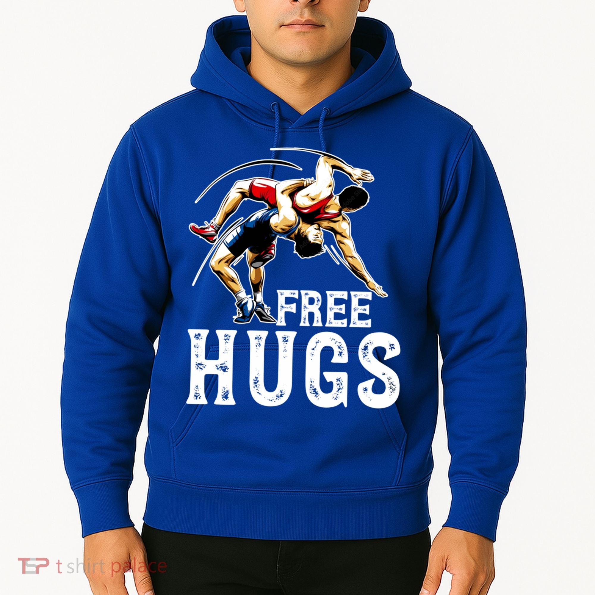 Wrestling Gift Funny Free Hugs Wrestling Cute Gift Hoodie