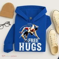 Wrestling Gift Funny Free Hugs Wrestling Cute Gift Hoodie thumb 4