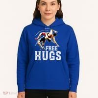 Wrestling Gift Funny Free Hugs Wrestling Cute Gift Hoodie thumb 5
