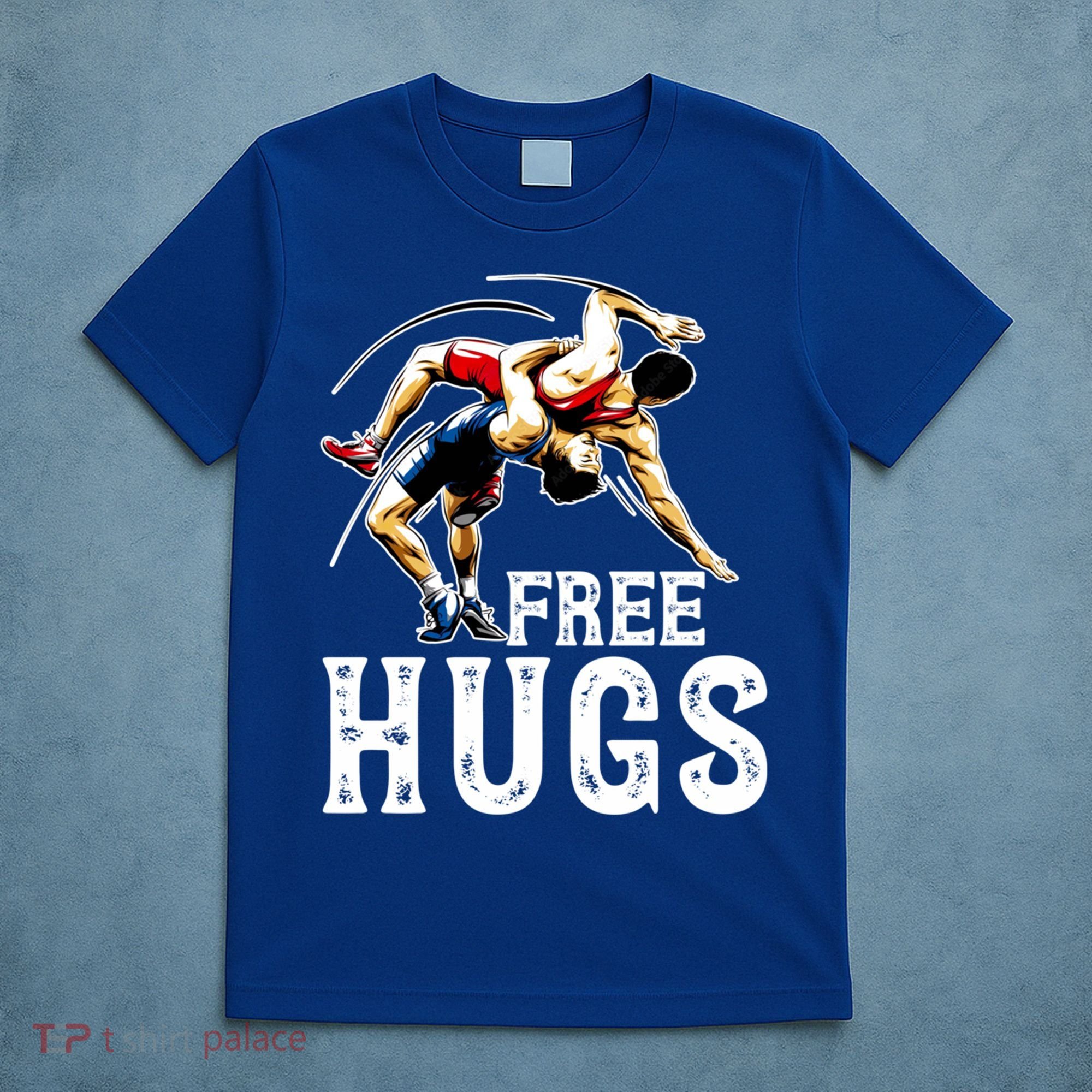 Wrestling Gift Funny Free Hugs Wrestling Cute Gift T-Shirt