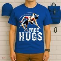 Wrestling Gift Funny Free Hugs Wrestling Cute Gift T-Shirt thumb 6