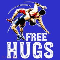 Wrestling Gift Funny Free Hugs Wrestling Cute Gift Polo thumb 2