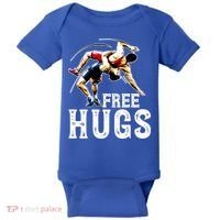 Wrestling Gift Funny Free Hugs Wrestling Cute Gift Baby Bodysuit thumb 0