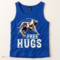 Wrestling Gift Funny Free Hugs Wrestling Cute Gift Tank Top thumb 2