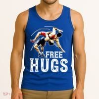 Wrestling Gift Funny Free Hugs Wrestling Cute Gift Tank Top thumb 3