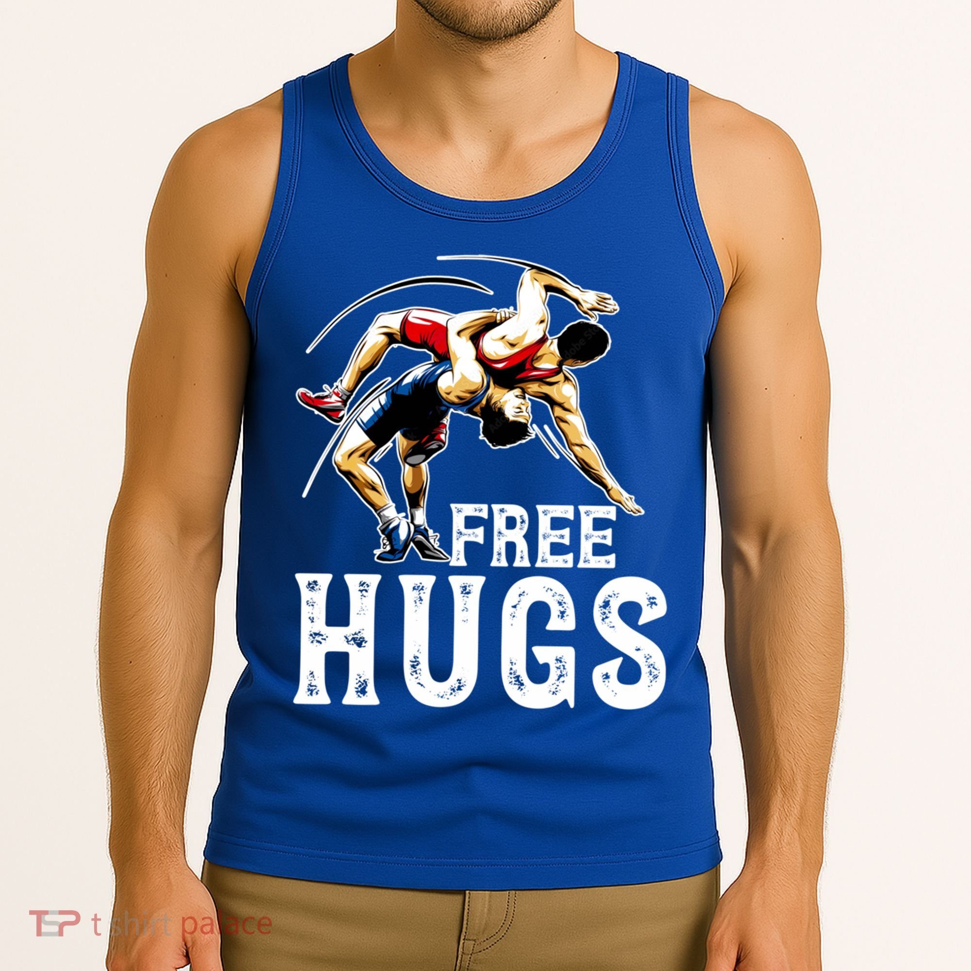 Wrestling Gift Funny Free Hugs Wrestling Cute Gift Tank Top