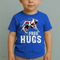 Wrestling Gift Funny Free Hugs Wrestling Cute Gift Toddler T-Shirt thumb 2