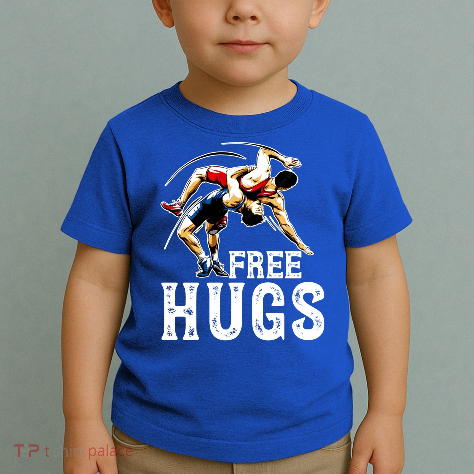 Wrestling Gift Funny Free Hugs Wrestling Cute Gift Toddler T-Shirt