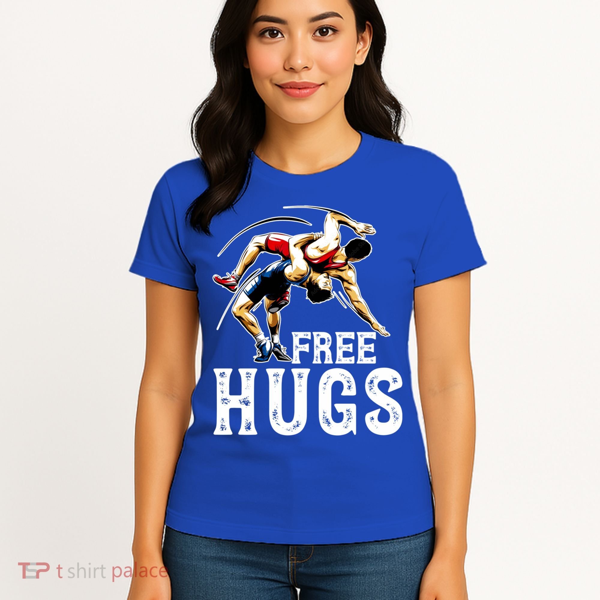 Wrestling Gift Funny Free Hugs Wrestling Cute Gift Women's T-Shirt