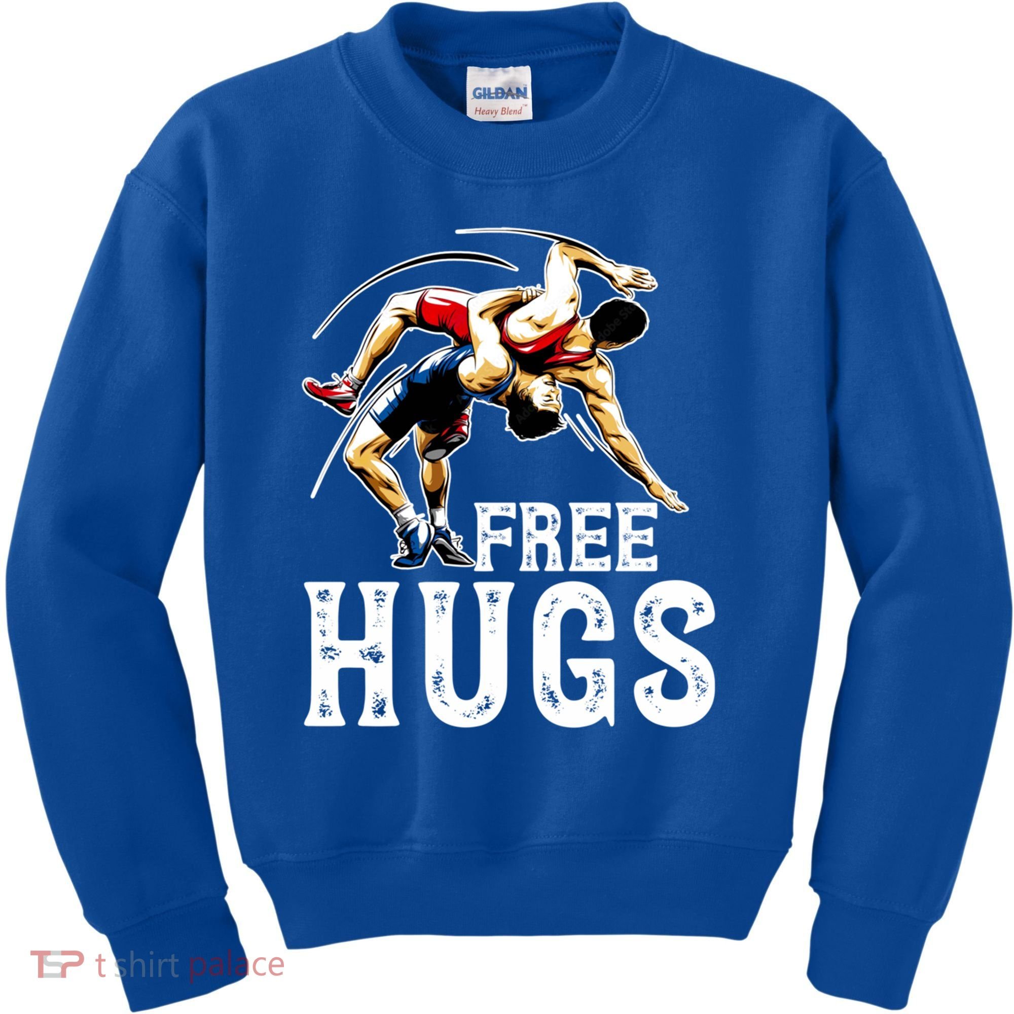 Wrestling Gift Funny Free Hugs Wrestling Cute Gift Kids Sweatshirt