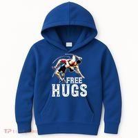 Wrestling Gift Funny Free Hugs Wrestling Cute Gift Kids Hoodie thumb 0