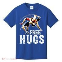 Wrestling Gift Funny Free Hugs Wrestling Cute Gift Kids T-Shirt thumb 0