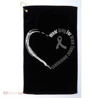 Wear Grey For Brain Tumor Awareness Brain Cancer Cool Gift Golf Towel thumb 0