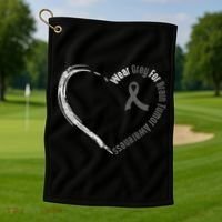 Wear Grey For Brain Tumor Awareness Brain Cancer Cool Gift Golf Towel thumb 1