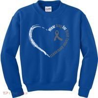 Wear Grey For Brain Tumor Awareness Brain Cancer Cool Gift Kids Sweatshirt thumb 0