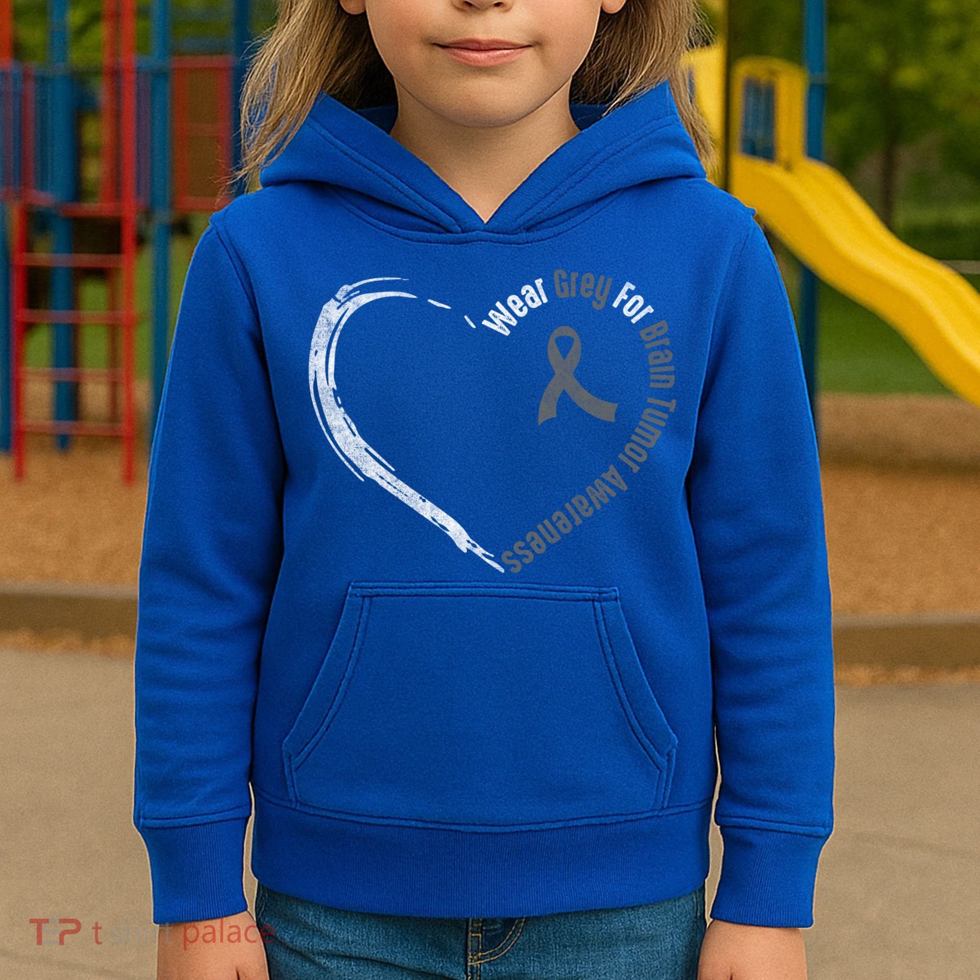 Wear Grey For Brain Tumor Awareness Brain Cancer Cool Gift Kids Hoodie