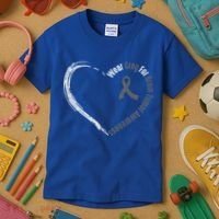 Wear Grey For Brain Tumor Awareness Brain Cancer Cool Gift Kids T-Shirt thumb 3