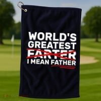 World's Greatest Farter I Mean Father Fathers Day Golf Towel thumb 1