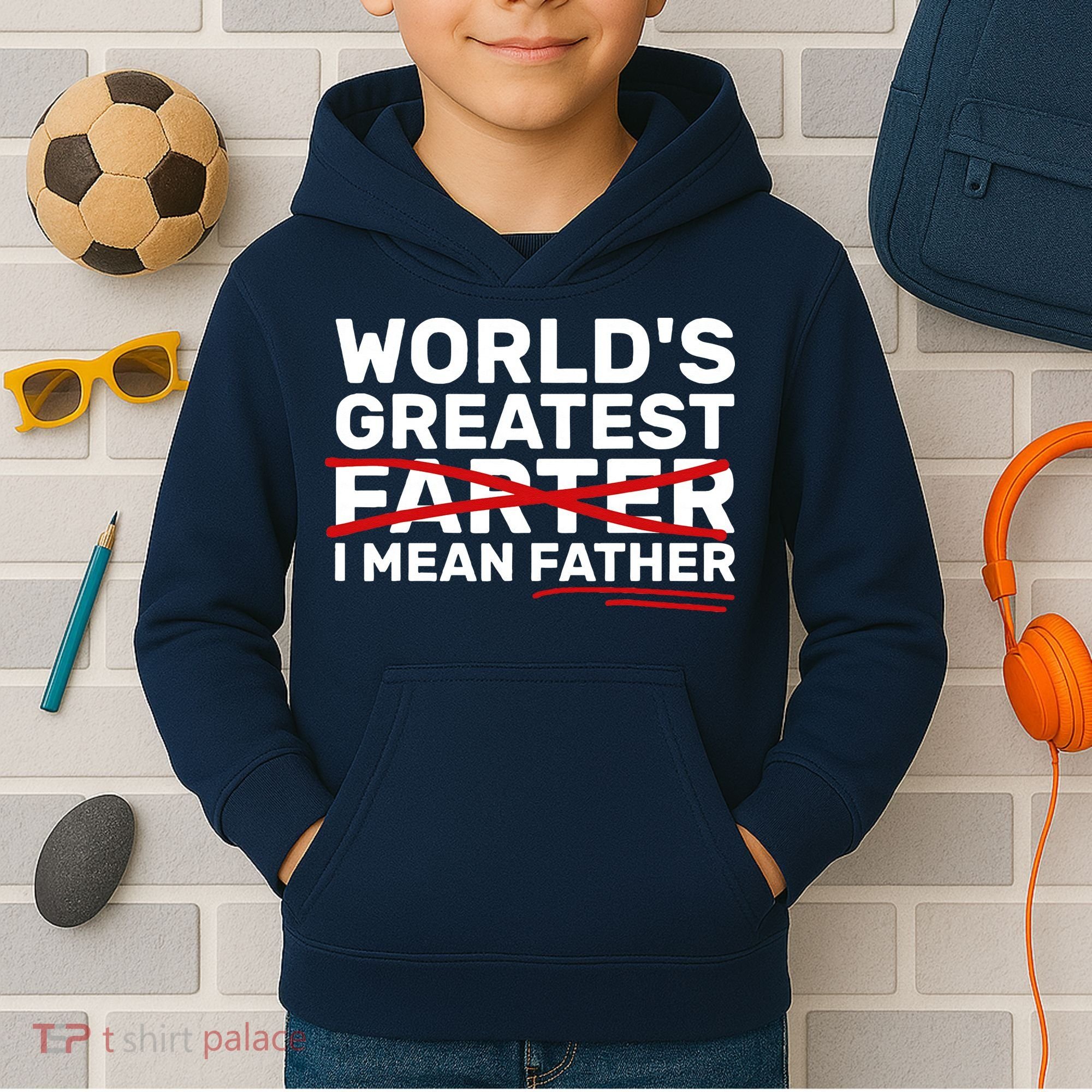 World's Greatest Farter I Mean Father Fathers Day Kids Hoodie