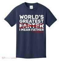World's Greatest Farter I Mean Father Fathers Day Kids T-Shirt thumb 0