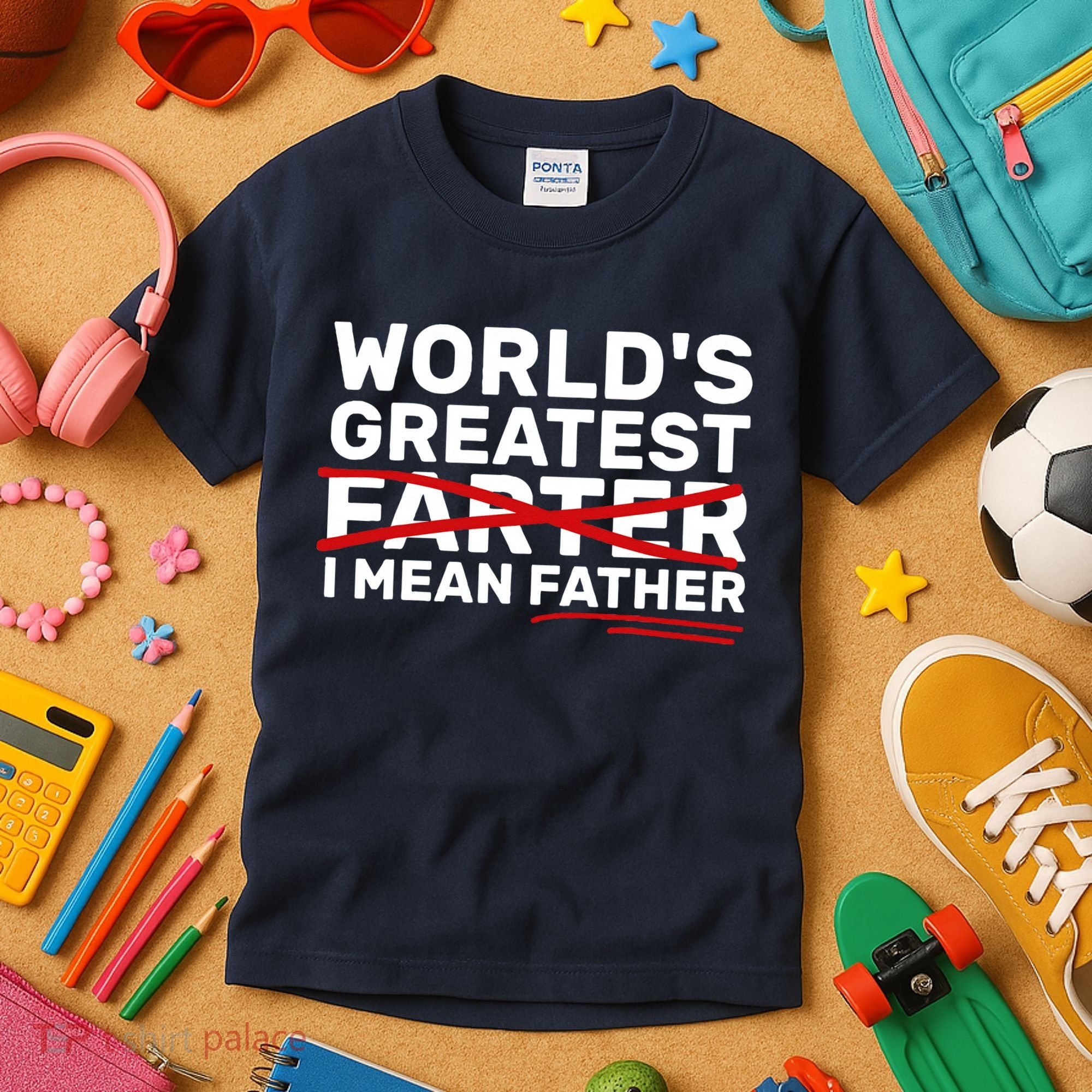 World's Greatest Farter I Mean Father Fathers Day Kids T-Shirt