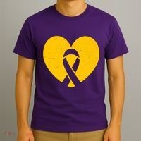 Wear Gold For Childhood Cancer Awareness Ribbon T-Shirt thumb 3