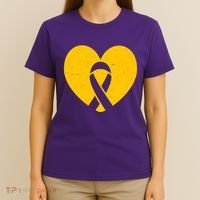 Wear Gold For Childhood Cancer Awareness Ribbon T-Shirt thumb 4