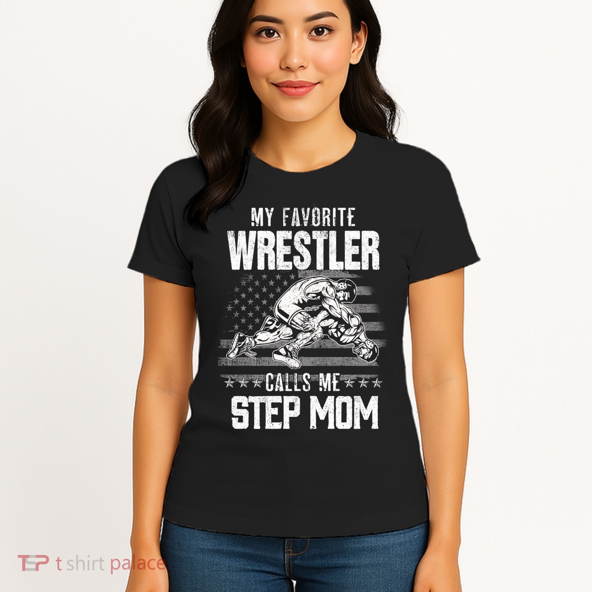 Wrestling Gift Favorite Wrestler Calls Me Step Mom Gift Women's T-Shirt