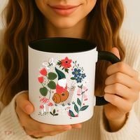 Whimsical Garden Gnome Riding Snail Coffee Mug thumb 3