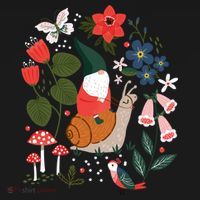 Whimsical Garden Gnome Riding Snail Baby Bodysuit thumb 2