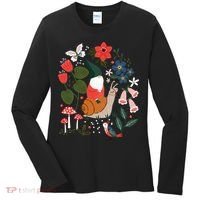 Whimsical Garden Gnome Riding Snail Women's Long Sleeve Shirt thumb 0