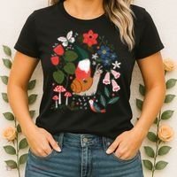 Whimsical Garden Gnome Riding Snail Women's T-Shirt thumb 2