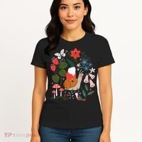 Whimsical Garden Gnome Riding Snail Women's T-Shirt thumb 4