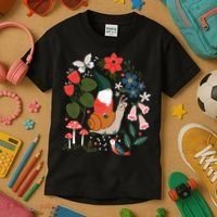 Whimsical Garden Gnome Riding Snail Kids T-Shirt thumb 3