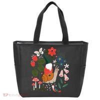 Whimsical Garden Gnome Riding Snail Tote Bag thumb 0