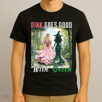 Witch Goes Good With Green Halloween Witch T-Shirt thumb 3