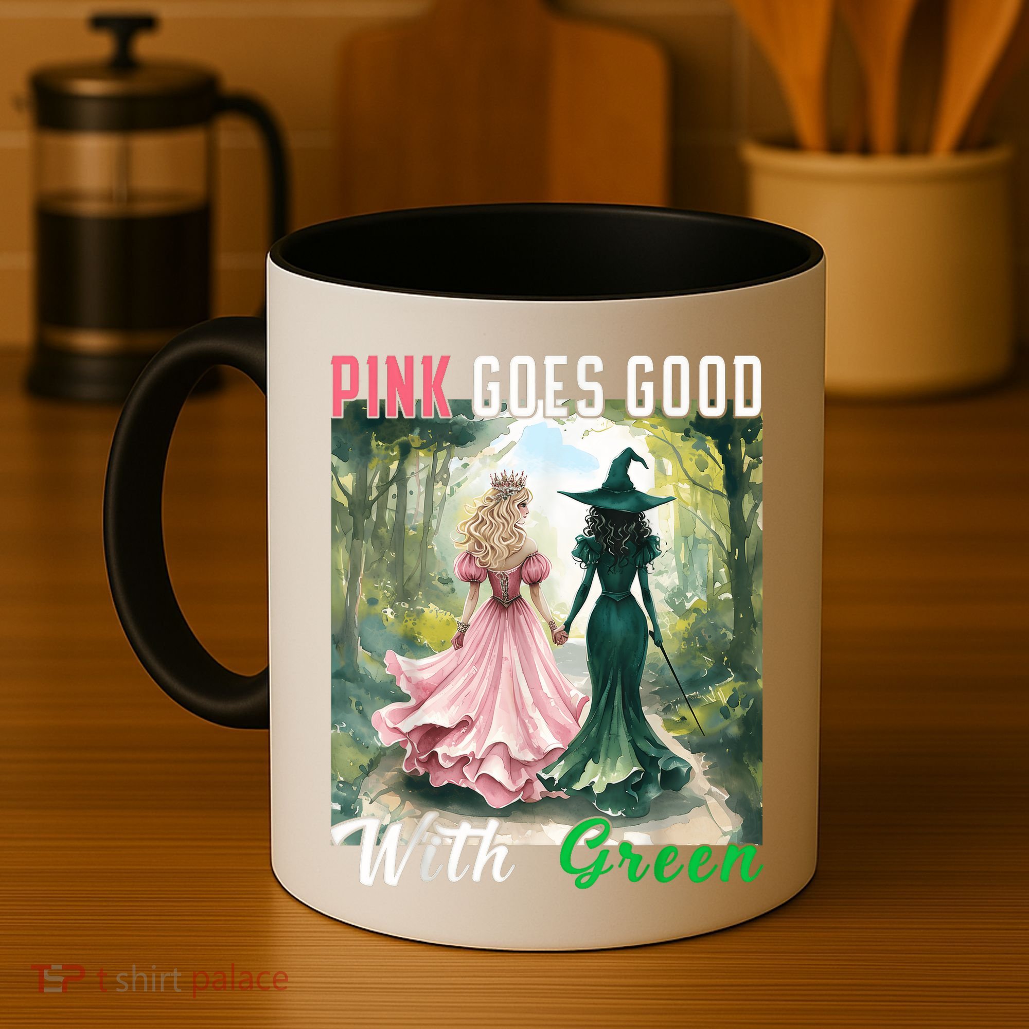 Witch Goes Good With Green Halloween Witch Coffee Mug