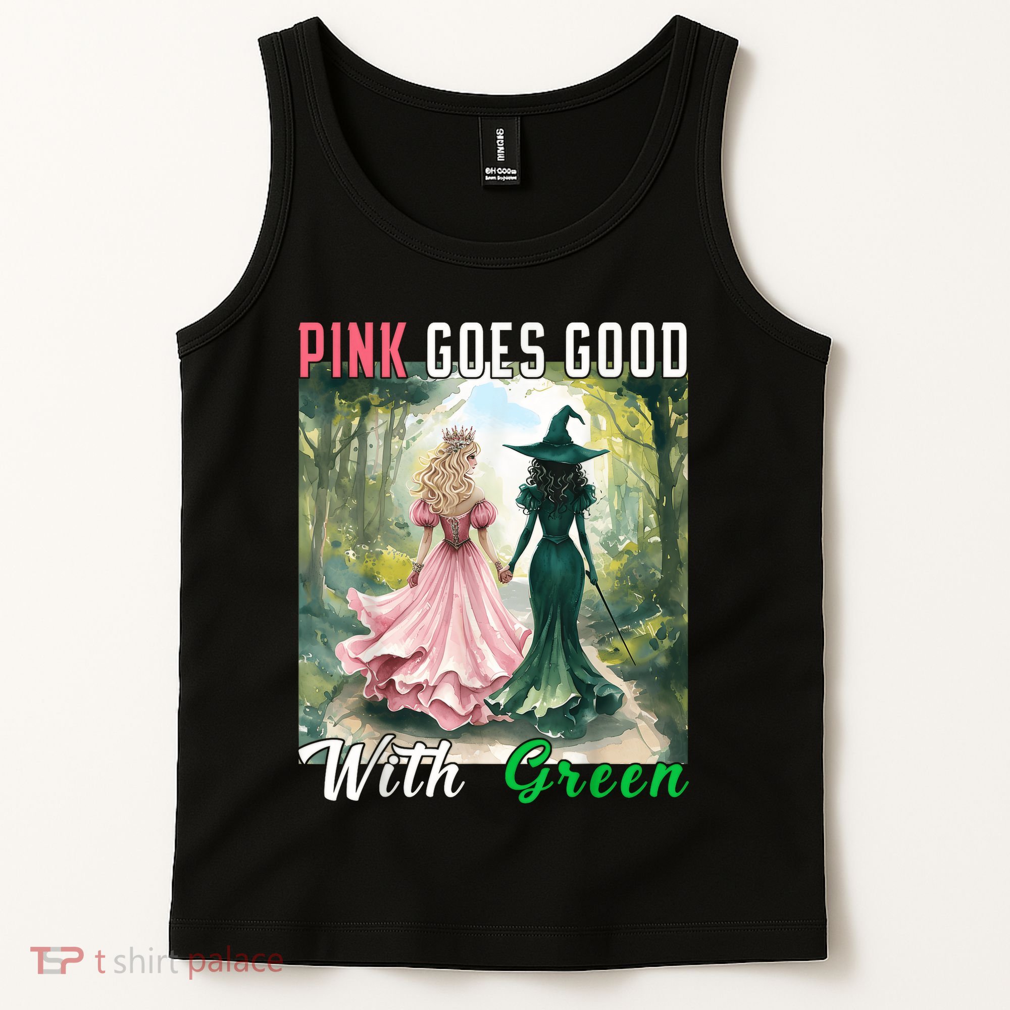 Witch Goes Good With Green Halloween Witch Tank Top
