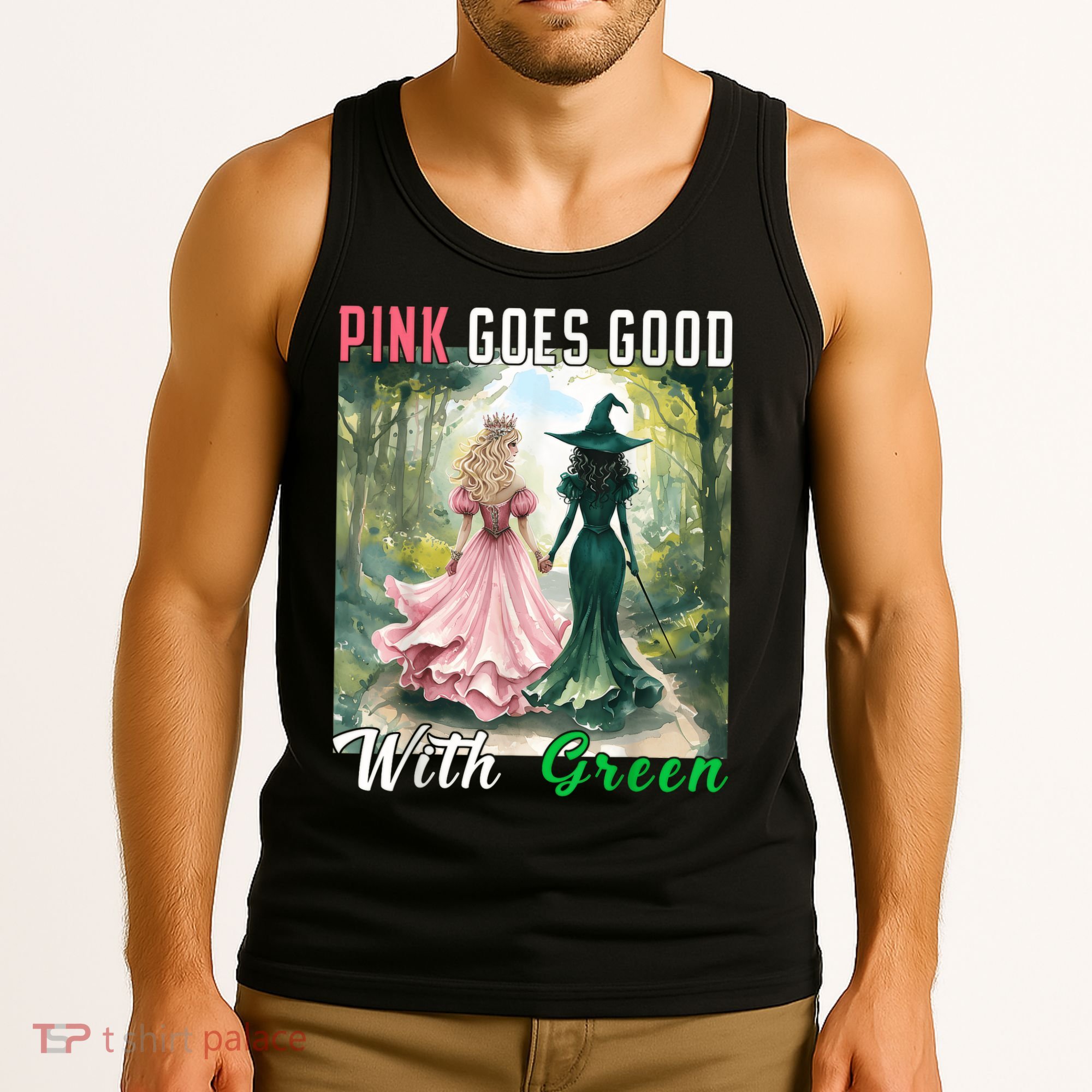 Witch Goes Good With Green Halloween Witch Tank Top