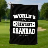 Worlds Greatest Grandad Dad Birthday Fathers Day Gift Golf Towel thumb 1