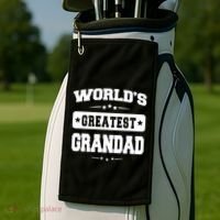 Worlds Greatest Grandad Dad Birthday Fathers Day Gift Golf Towel thumb 2