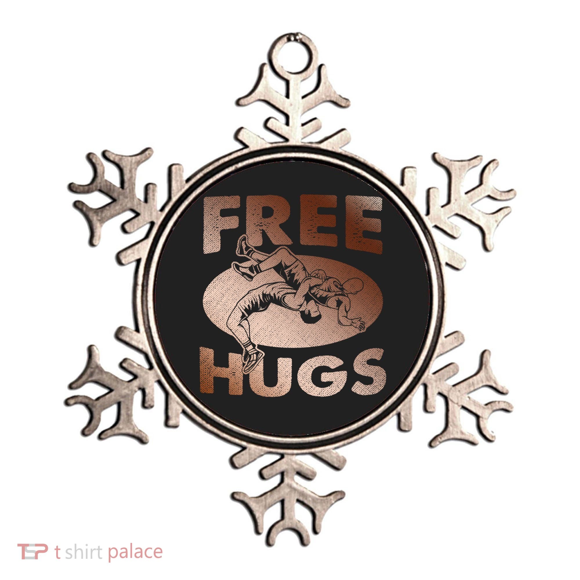 Wrestling Great Gift Great Gift Funny Free Hugs Wrestling Gift Ornament