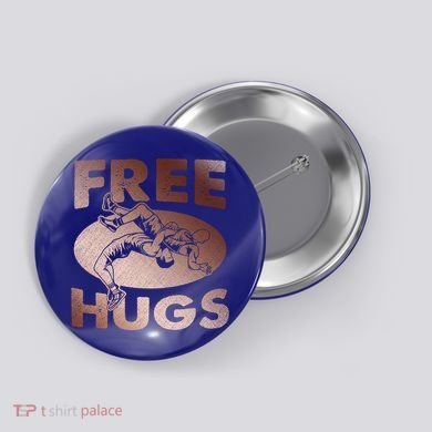 Wrestling Great Gift Great Gift Funny Free Hugs Wrestling Gift Button