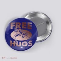 Wrestling Great Gift Great Gift Funny Free Hugs Wrestling Gift Button thumb 0