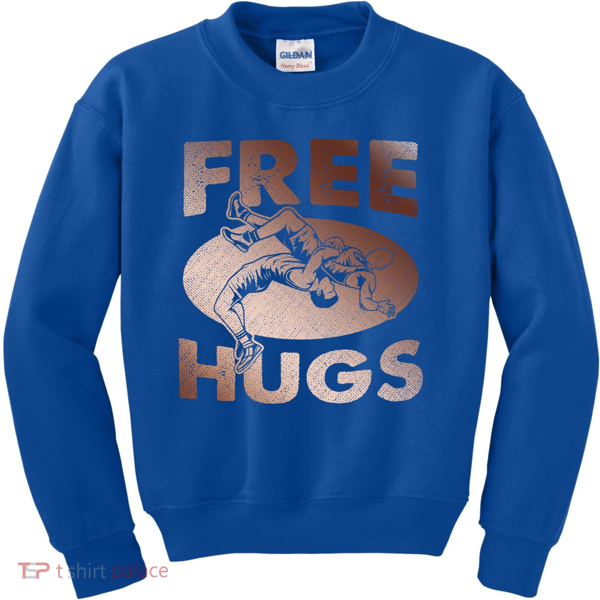 Wrestling Great Gift Great Gift Funny Free Hugs Wrestling Gift Kids Sweatshirt