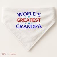 Worlds Greatest Grandpa USA-Made Doggie Bandana thumb 0