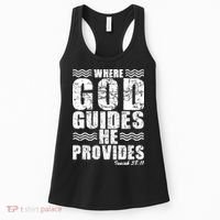 Where God Guides He Provides Funny Christian Gift Women's Tank Top thumb 0