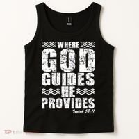 Where God Guides He Provides Funny Christian Gift Tank Top thumb 2