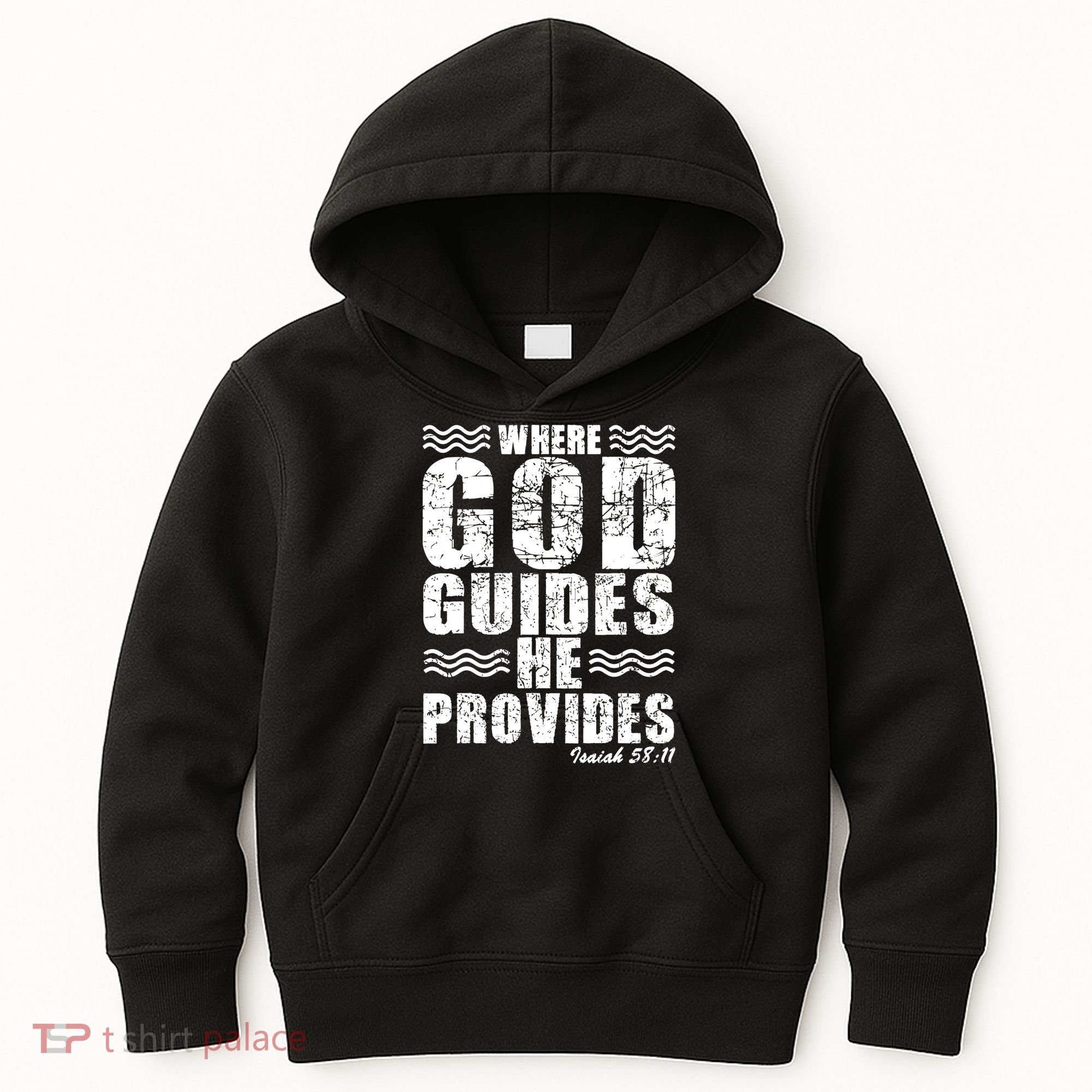 Where God Guides He Provides Funny Christian Gift Kids Hoodie