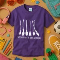 Witches Gotta Have Options Funny Halloween Kids T-Shirt thumb 3